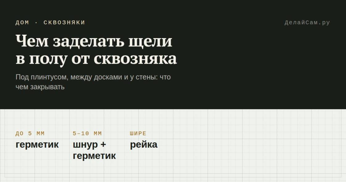 Чем заделать щели в полу от сквозняка