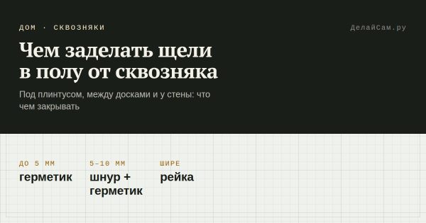 Чем заделать щели в полу от сквозняка
