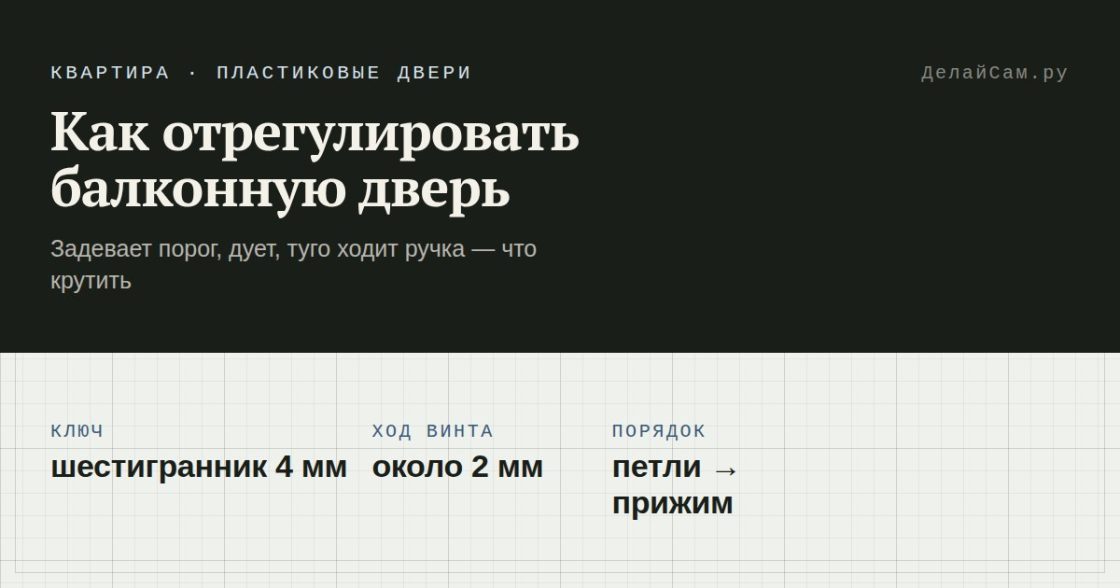 Как отрегулировать балконную дверь