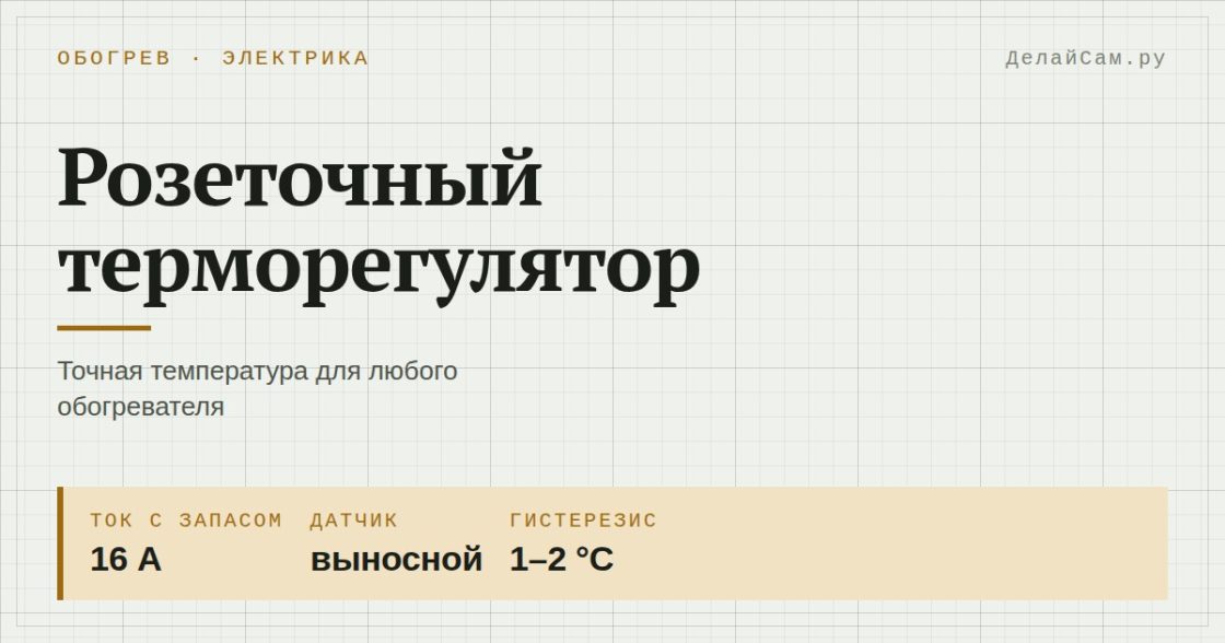 Розеточный терморегулятор для обогревателя
