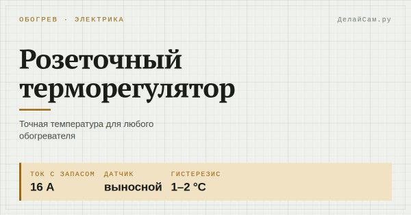 Розеточный терморегулятор для обогревателя