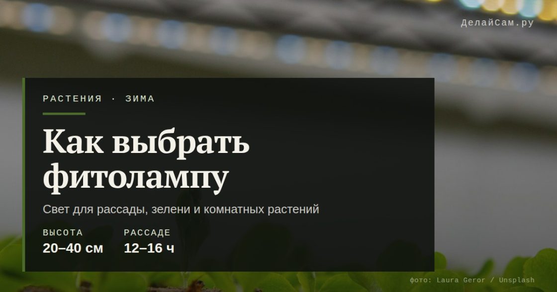 Как выбрать фитолампу для растений