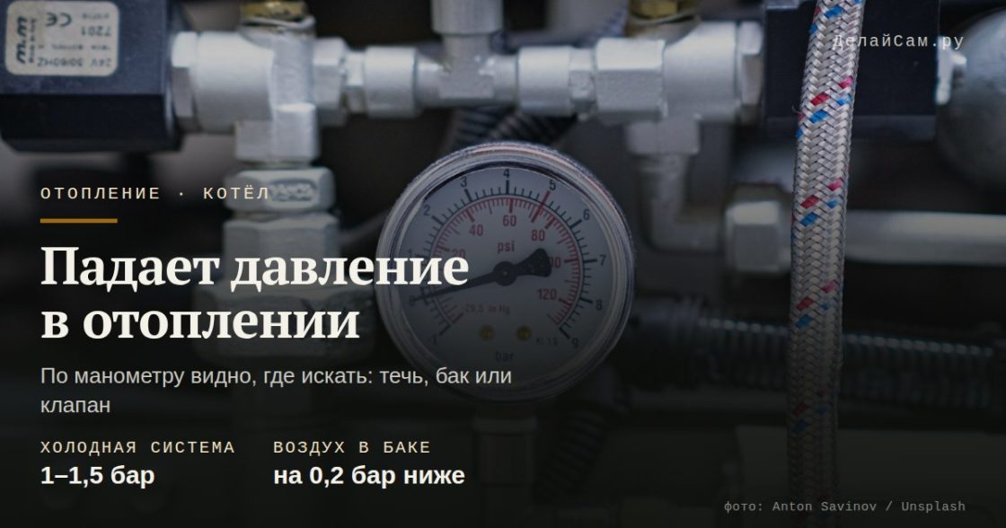 Падает давление в системе отопления: как найти причину