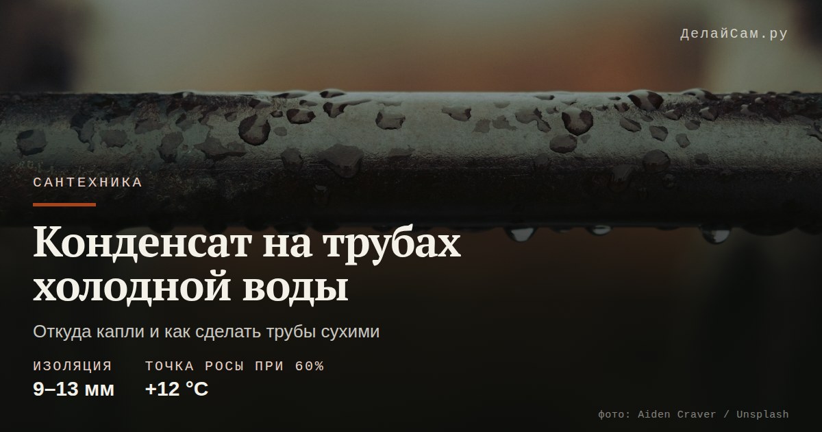 конденсат на трубах холодной воды