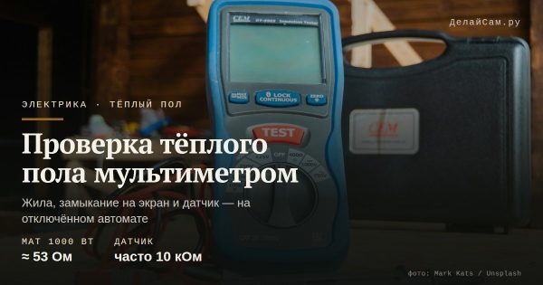 Как проверить тёплый пол мультиметром