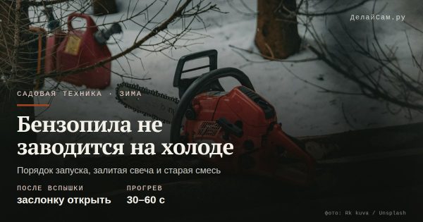 Почему не заводится бензопила на холоде