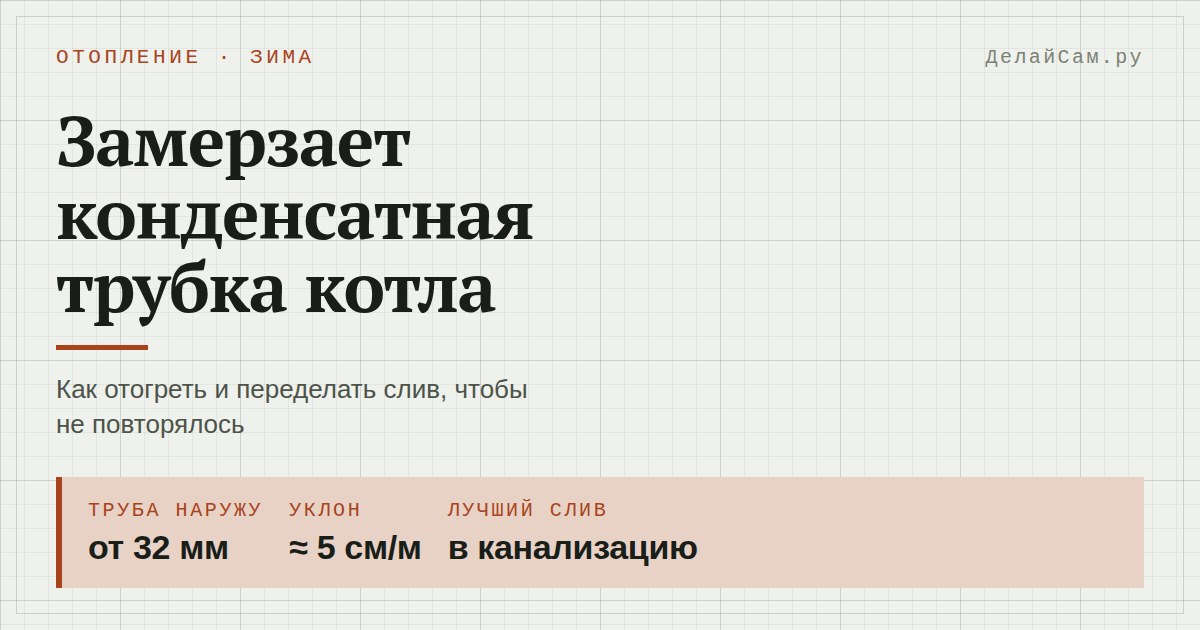 замерзает конденсатная трубка котла