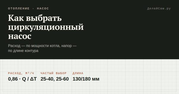 Как выбрать циркуляционный насос для отопления
