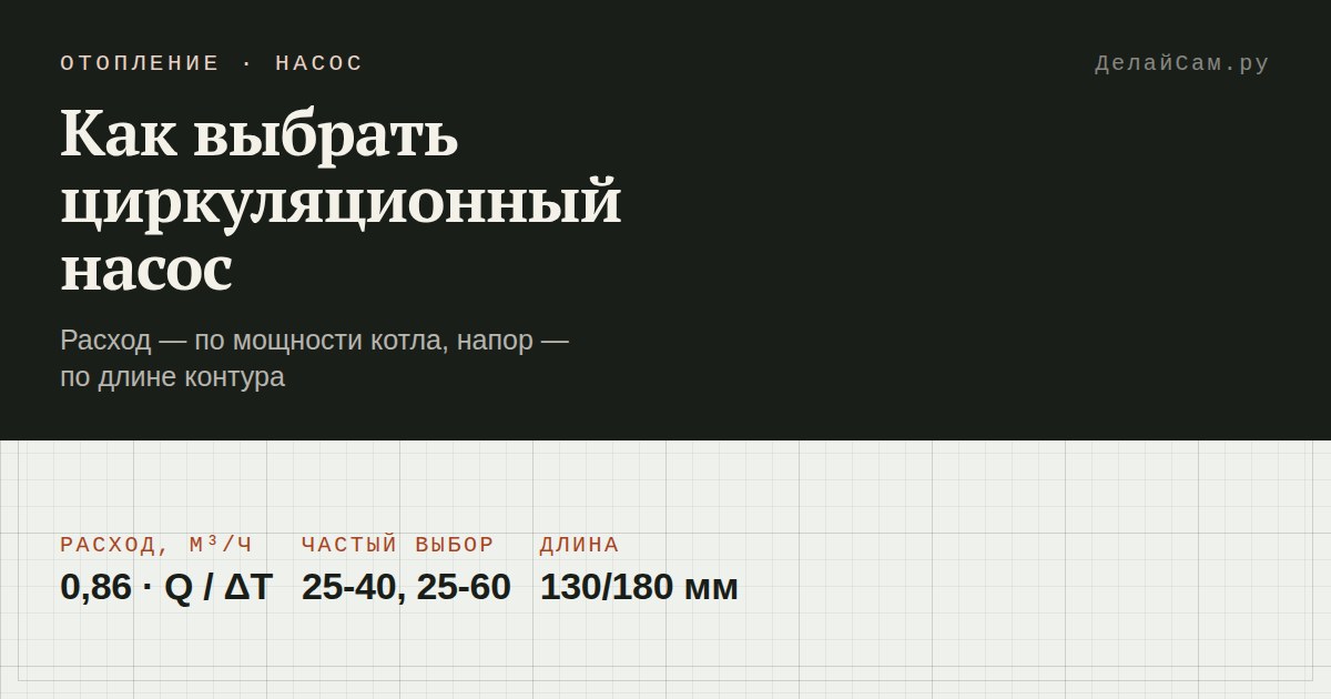 как выбрать циркуляционный насос для отопления