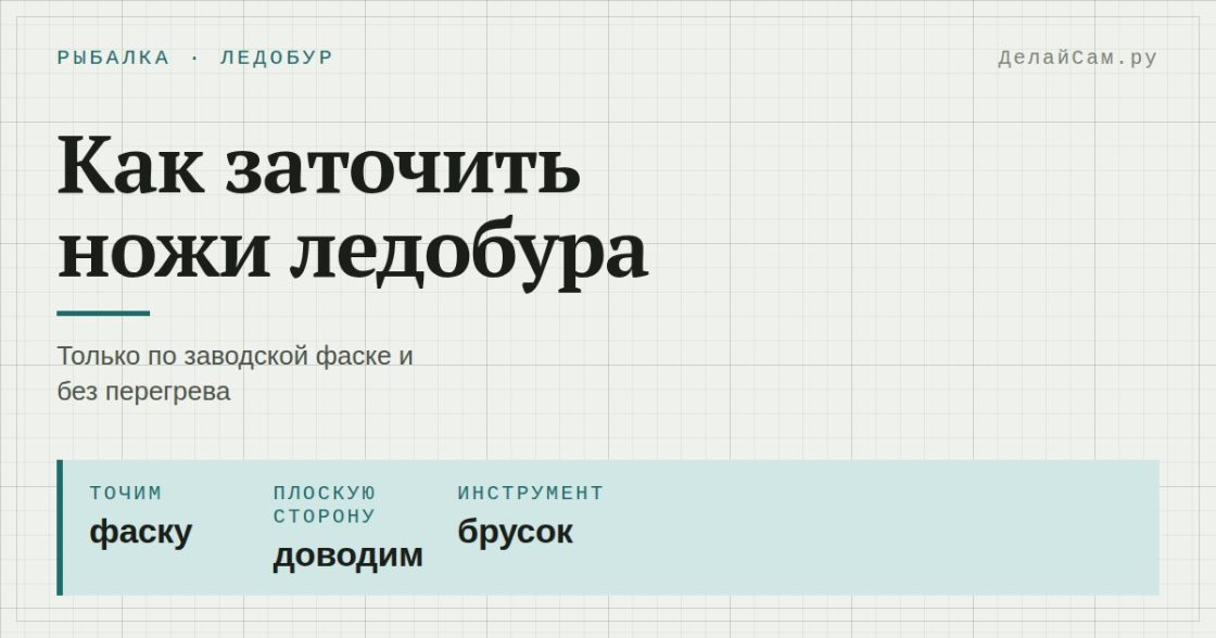 Как заточить ножи ледобура