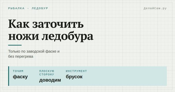 Как заточить ножи ледобура
