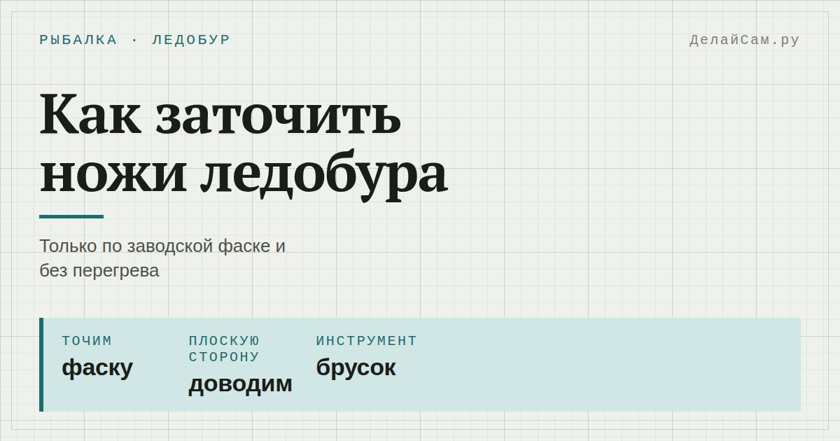 как заточить ножи ледобура