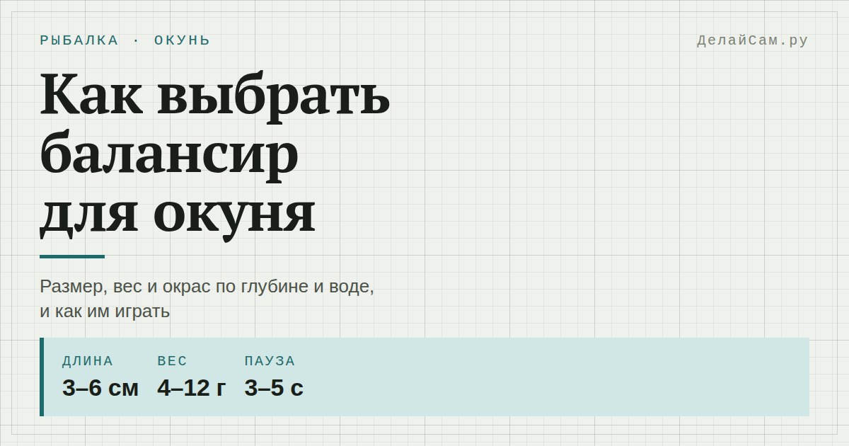 как выбрать балансир для окуня