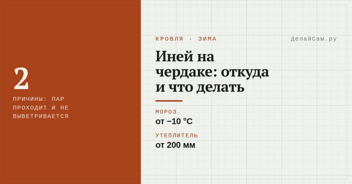 Иней на чердаке: откуда и что делать