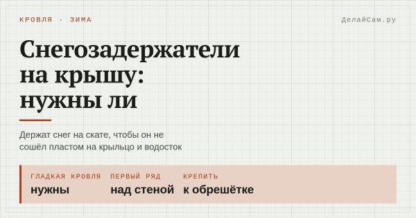 Снегозадержатели на крышу: нужны ли